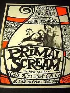 PRIMAL SCREAM Your Soul Delivered 1994 PROMO POSTER AD  