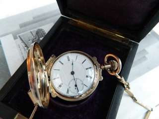   WATCH CASE CO. SOLID GOLD BOX HINGE HUNTER GALLET POCKET WATCH  
