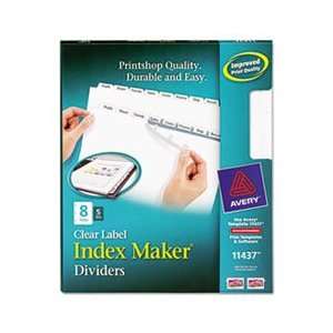  Index Maker Clear Label Dividers, 8 Tab, Letter, White, 5 