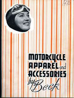1948 Vintage Beck Motorcycle Parts, Apparel, & Accessories Catalog 