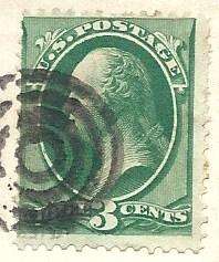 Washington 3 Cent Stamp Scott #184 Vermont Envelope  
