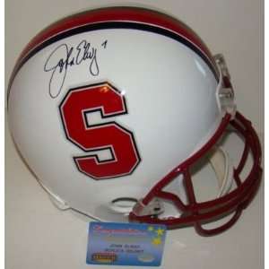  John Elway SIGNED F/S Stanford Helmet Mounted Memories 