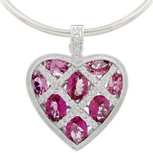    Ruby and Diamond necklace in 14kt white gold Amoro Jewelry