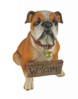 Want Some Of This?` Cute Bulldog Un Welcome Statue Dog  
