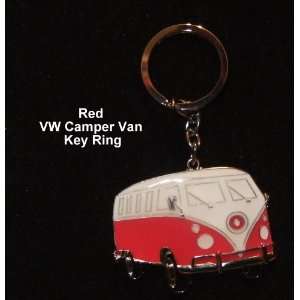  Metal VW Camper Van Key Ring Red Size Approx 3 inches by 2 