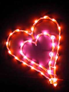 VALENTINES DAY DOUBLE HEART hearts LIGHT lights WINDO  