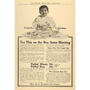  1911 Ad Quaker Oats Puffed Rice Cereal Wheat Breakfast 