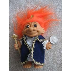  Russ Berrie King Troll, with Orange Hair 