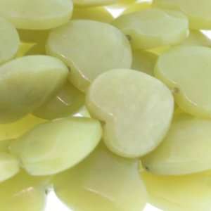 Olive Jade  Heart Faceted   20mm Diameter, Sold by 16 Inch Strand 