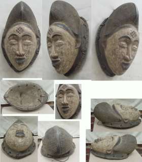 AFRICAN ART PUNU MASK #B9  12.5 GABON  