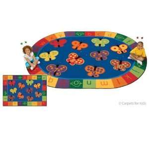  123 ABC Butterfly Fun Rug 5ft.5in. x 7ft.8in. Oval