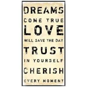  Typography 24 1/2 High Dream Framed Wall Art: Home 