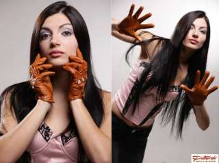 NEW Driving Leather Gloves  Cognac  