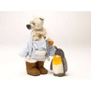   Quinoa Mohair Artist Bear with Aki Felted Penguin