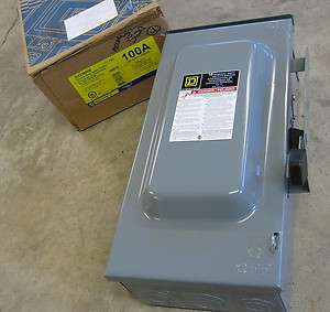   Safety Disconnect Switch 100 Amp 240 Volt D223NRB Rainproof NEW  