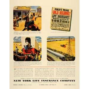  1938 Ad New York Life Insurance Pikes Peak Gold Wagon 