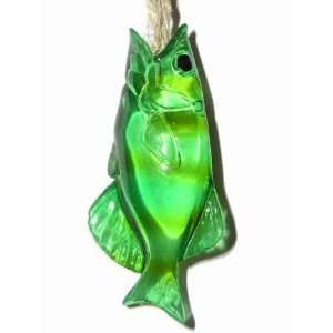  3 Translucent Green Big Mouth Bass Fish Christmas 