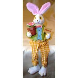 Cute Easter Bunny Rabbit Shelf Sitter with Flower Pot. Great for 