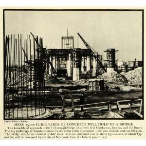  1935 Print Concrete Bridge Long Island Triborough Bronx 