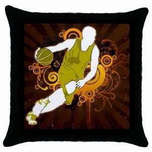  Retro Basketball Player Black Throw Pillow Case: Home 