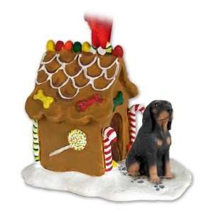  NEW Black & Tan Coonhound Ginger Bread House Christmas 