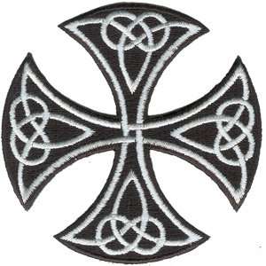  Tattoo Art   Black White Celtic Cross Patch: Clothing