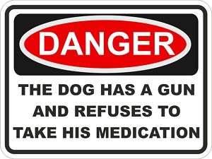 Danger Guard Dog Funny Warning Keep Out Sign Sticker: Everything Else