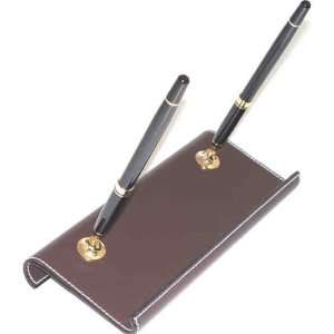  Double Pen Stand, Cocoa Brown Leather, D1218