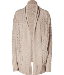 VINCE Cocoon Cable Knit Sweater Coat Natural Cardigan L10/12 UK 14/16 