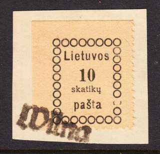 1918 lithuania second vilnius issue scott 3 10sk thick figures boxed 