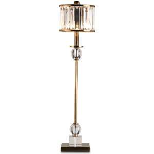   Crystal/Antique Brass Parfait Table Lamp with Crystal Prism Shades