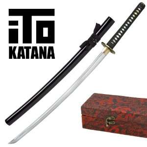  Samurai Sword Black Battle Full Tang ITO Katana Gift Box 