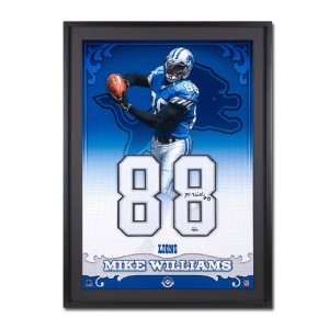 Mike Williams Autographed Detroit Lions Jersey Numbers Piece   Framed 