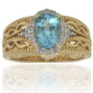   Neon Blue Apatite & Diamond Ring   SIZE 6: Michael Valitutti: Jewelry