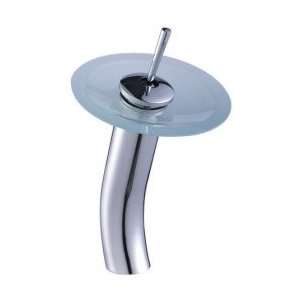 Waterfall Bathroom Sink Faucet with Frosted Glass Spout 