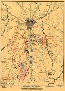 Civil War map Gettysburg and vicinity 1863  