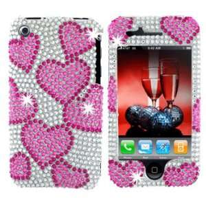  Premium   Apple iPhone 3G/3GS Full Diamond Raining Heart Cover 