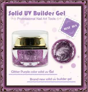 Glitter Spangle Purple Color UV Builder Gel Nail Art  