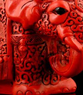 RARE CHINESE CARVED LACQUERWARE STATUE ELEPHANT #4523  
