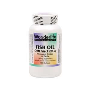  Fish Oil Omega 3, 1000 mg 100 Softgel Capsules Health 