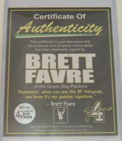 BRETT FAVRE AUTOGRAPHED/SIGNED GREEN BAY PACKERS PROLINE FULL SIZE 