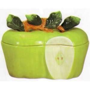  Green Apple Ceramic Bread Box: Kitchen & Dining