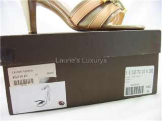   Vuitton LAURA Heels SANDALS Vernis BEIGE Leather SHOES Lv 38 Authentic