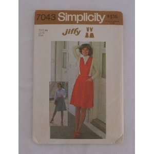  Simplicity 7043 Sewing Pattern Misses Short Skirt Jumper 