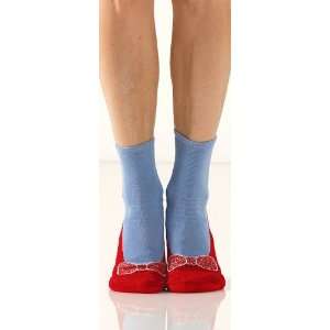  Foot Traffic Womens Non Skid Red Slipper Socks 