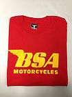 BSA T SHIRT RED WITH YELLOW LOGO SHORT SLEEVE S M L