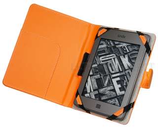 Orange Leather Case Cover Folio for  Kindle Touch 3G WiFi Reader 
