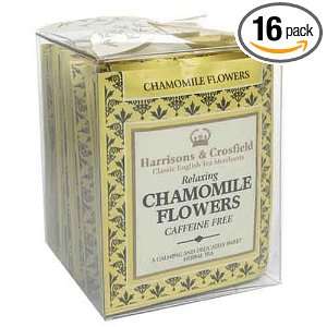 Harrisons & Crosfield Chamomile Flowers Tea, Caffeine Free, 10 Count 