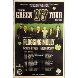 Flogging Molly, Original 12x19 Inch Green Tour (2006) Lithographic 