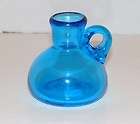 Old Signed Jerry Vandermark Blue Studio Art Glass Bottle Vase Merritt